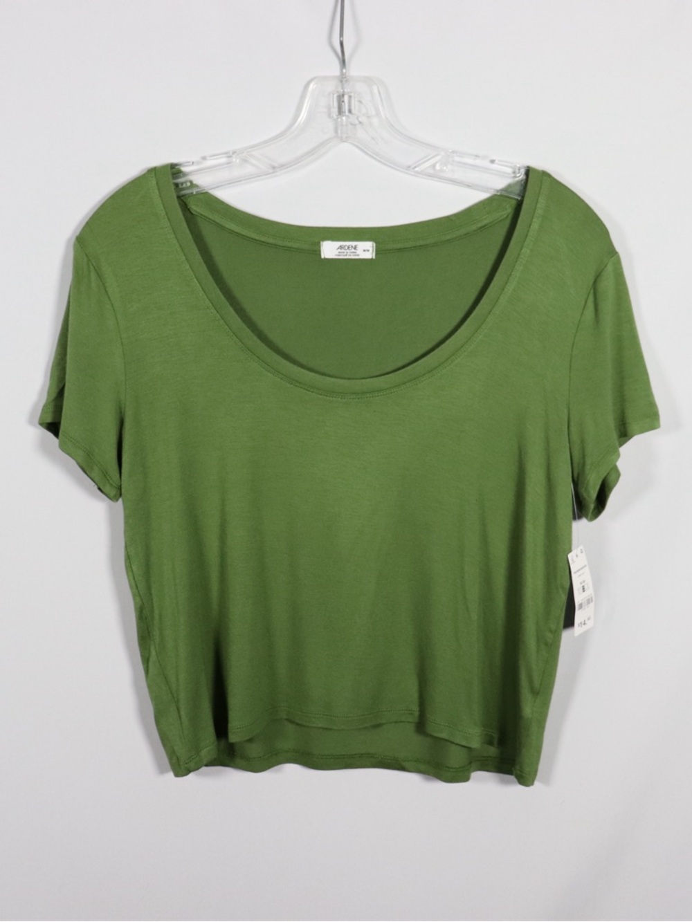 Ardene Cropped T-Shirt Women’s Medium Green Basic Tee NWT Casual - Picture 2 of 9